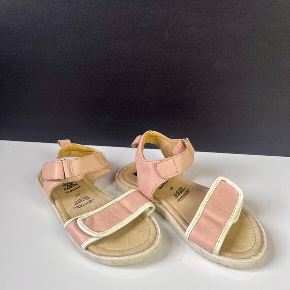Old soles Pink leather velcro strap shoes - Picture 3 of 4